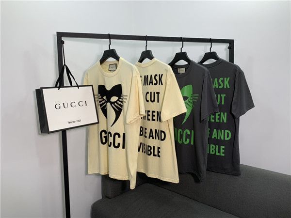 

20ss paris g letter mask manifesto tshirts crewneck short sleeve cat summer tee breathable vest shirt streetwear tshirt outdoor t-shirt, Gray;blue