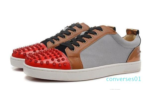 

luxury party wedding shoes mens womens black suede with black spikes toe low sneakers,design causal shoes 36-46 drop shipping co01