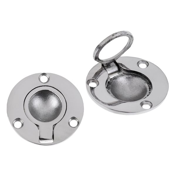 

6 pieces boat marine stainless steel round flush lift ring hatch pull 49mm