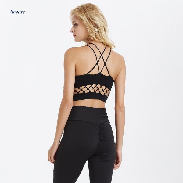 

b028 new sport bra for women padded wireadjustable pink black ivory fitness yoga bra top, White;black