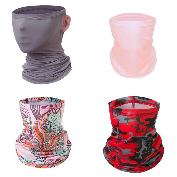 

w0ewx sunscreen breathable neck protection thin summer mask silk bandana outdoor scarf neck gaiter face cover scarf with 3 filters, Black