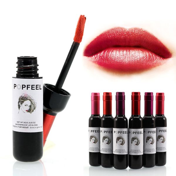 

new red wine bottle lips makeup moisturizer long lasting lip gloss matte liquid lipstick waterproof lip tint cosmetic