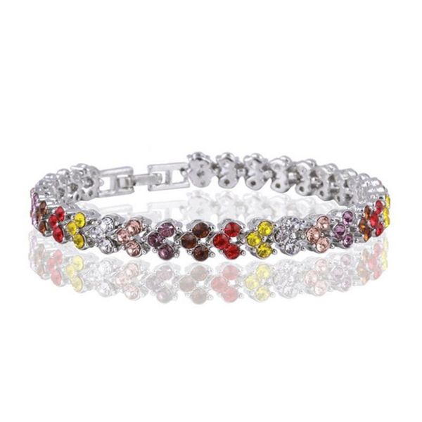 

korean style fashion hand bracelet women jewelry personality bracelet with rhinestone for wedding party, Golden;silver