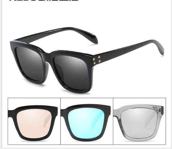 

personal square riveted sunglasses retro trend men and women's sunglasses, White;black