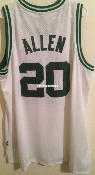 

wholesale ray allen #20 auth sewn men sewn jesus pierce t-shirt vest stitched basketball jerseys ncaa, Black;blue