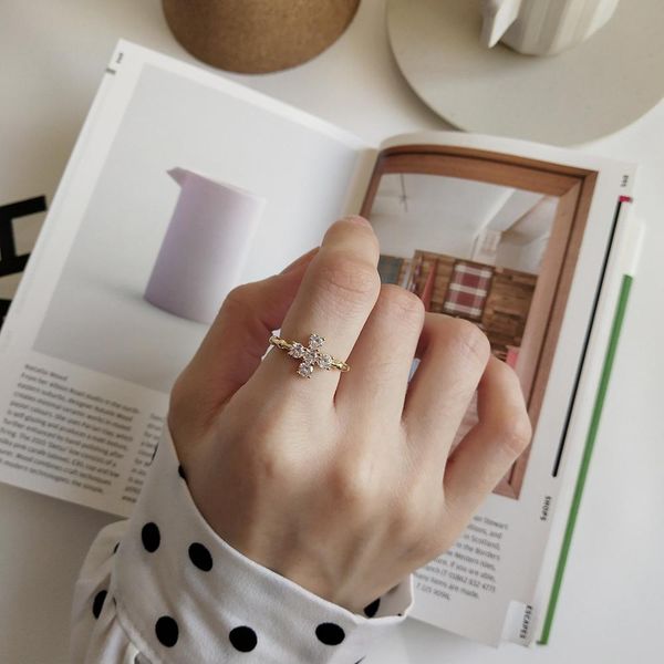 

new style new ring cross ring golden simple, Slivery;golden