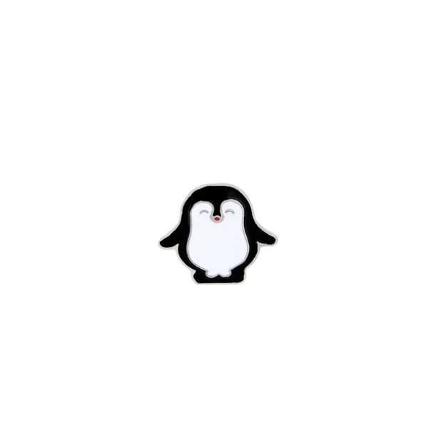 

new trendy animal brooches jewelry cute big and little penguin panda enamel brooch women jeans collar pin lapel pin, Gray