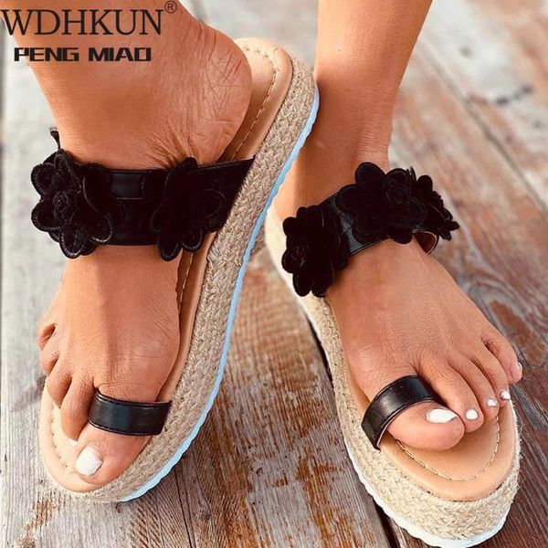 

wdhkun римская мода sandalias mujer 2020 женские сандалии летняя женщина peep лук повседневная обувь сандалии на платформе, Black