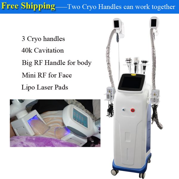 

selling cryo cavitation lipolaser rf cavitation machine 3 cryo handles slimming beauuty equipment vacuum therapy machine