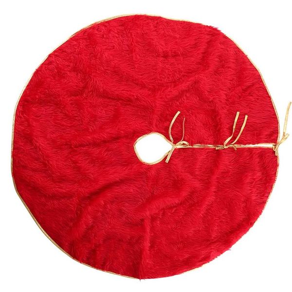 

35inch christmas decoration print long hair tree skirt long hair non-woven christmas tree skirt ornament diameter