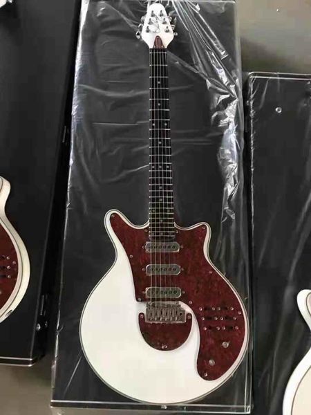 

Китай сделал Белый электрическая гитара Брайана Мэя гитара Красный Панцирь накладку 3 звукоснимателей Тремоло-Бридж 24 лада