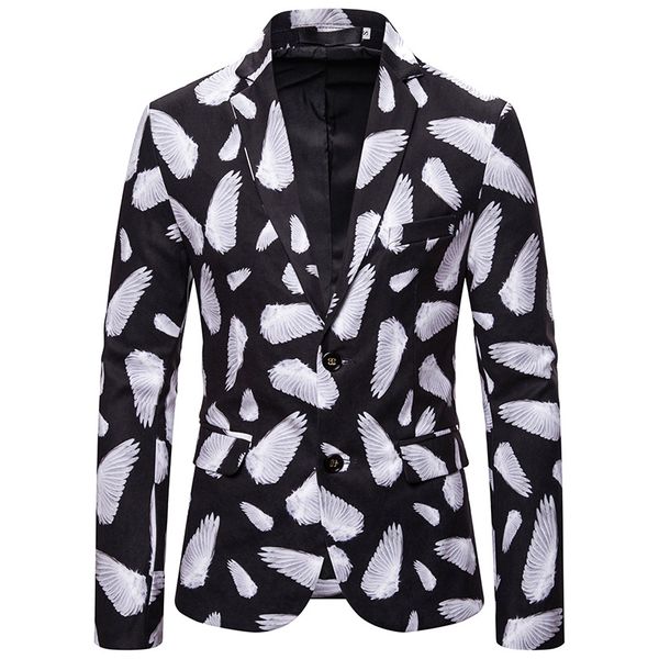 

men's blazers print suit jacket slim fit blazer fashion wedding party unique design dashiki male african clothing, White;black