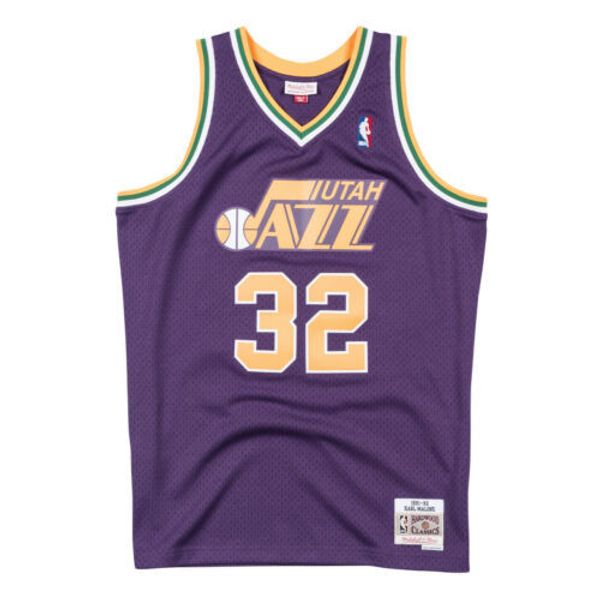 

karl malone mitchell ness 1991-92 hardwood classic purple jersey basketball jerseys, Gray