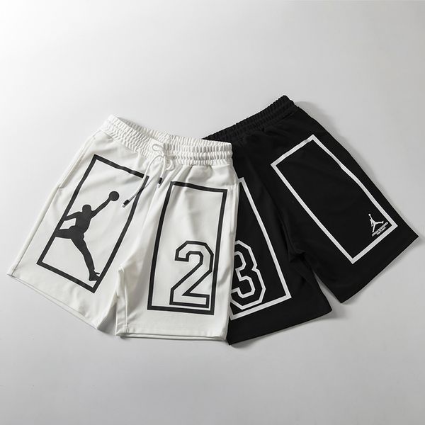 

Men de igner knee length hort couple active draw tring letter print 1 2 pant pocket for ba ketball running outdoor port white black