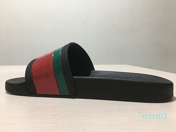 

2018 men designer sandals causal rubber summer huaraches slippers flats leather luxury europe brand slides designer sandals us 7-11 ct03, Black