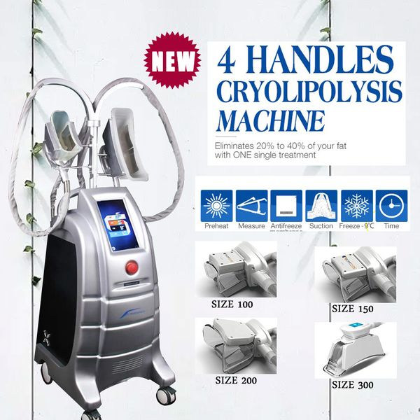 

акция 2020 года!!! 4 наконечники замораживание cryolipolysis cryotherapy тучного вакуума потери веса красотки cryo машины ручка одобренный c