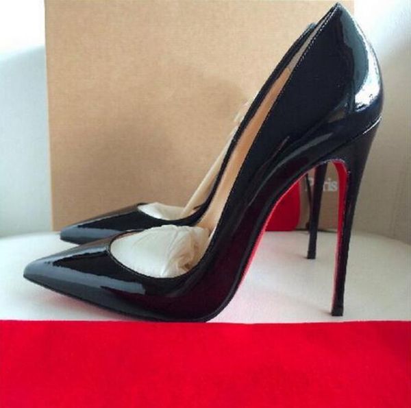 

2020 women shoes red bottoms high heels pointed toe 8cm 10cm 12cm pumps come with logo dust bags wedding shoes t200619, Black