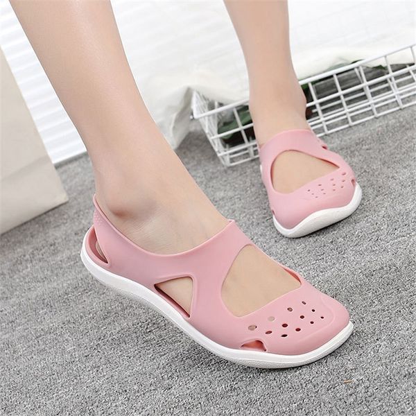 

women's summer sandals 2019 new ladies girl jelly shoes anti-slip hollow out slippers outdoor flats beach sandals sapato