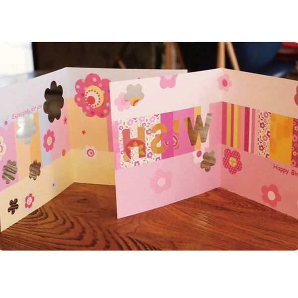 

greeting cards for happy birthday party blessing message postcards gift card multicolor printing hollow flowers plant