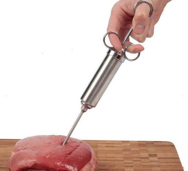 

Food flavor ea oning bbq meat yringe marinade 60ml injector kit durable harp injection gun with 2 needle for pork chicken turkey n2369