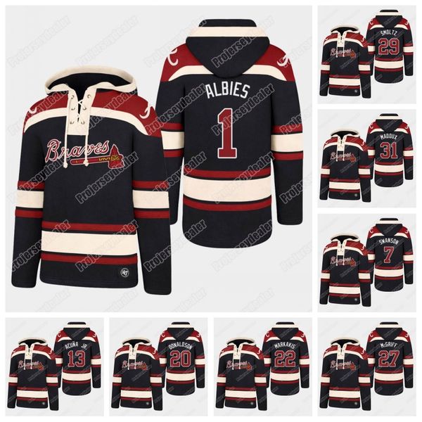 

1 Ozzie Albies Braves Superior Lacer Hoodie 13 Ronald Acuna Jr. 5 Freddie Freeman 7 Dansby Swanson 20 Josh Donaldson 31 Maddux Jersey