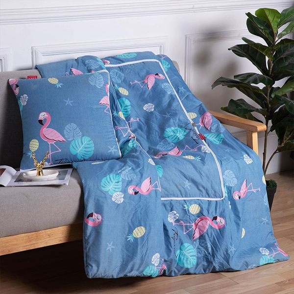 

new dual-use flamingo cartoon blanket pillow modern minimalist office nap blanket car cushion 100*150cm