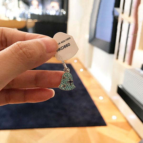 

wholesale-lagoon & navy bell mono earring - silver, Golden