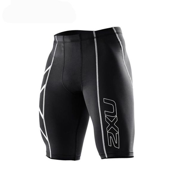 

men fashion shorts men's compression tights shorts bermuda masculina men short pants for cycling running gym stadium, White;black
