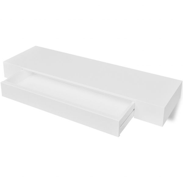 

shelf for walls with drawer, white mdf for books / dvd bedroom furniture