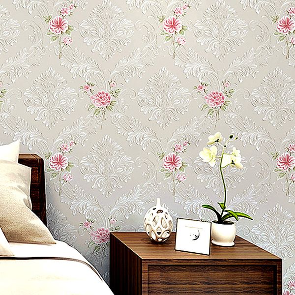 

романтический 3d свежих пастырской многоцветных цветов шаблон нетканых обои удобные экологически чистые покрытия для стен для домашнего деко