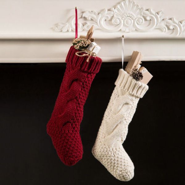 

brand new merry christmas knitting shoe boot suspenders candy gift bag christmas stockings xmas gift