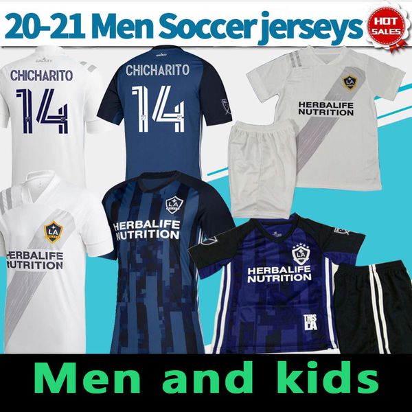 

mls 20 21 los angeles galaxy home soccer jerseys 2020 men away ibrahimovic chicharito kids soccer shirt la galaxy football uniform, Black;yellow