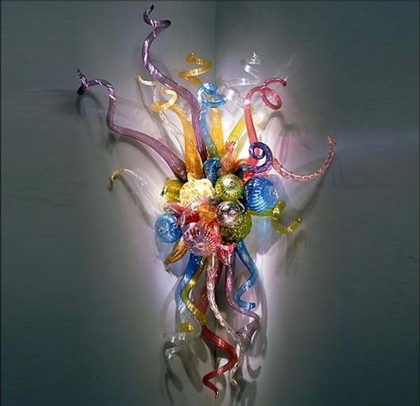 

hand blown glass wall lamps colorful led bulbs craft pretty colorful glass wall sconce home light bedroom wall light
