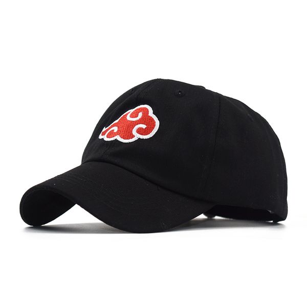 

anime lovers akatsuki logo dad hat uchiha family logo 100% cotton embroidery baseball caps black snapback hat red cloud, Blue;gray