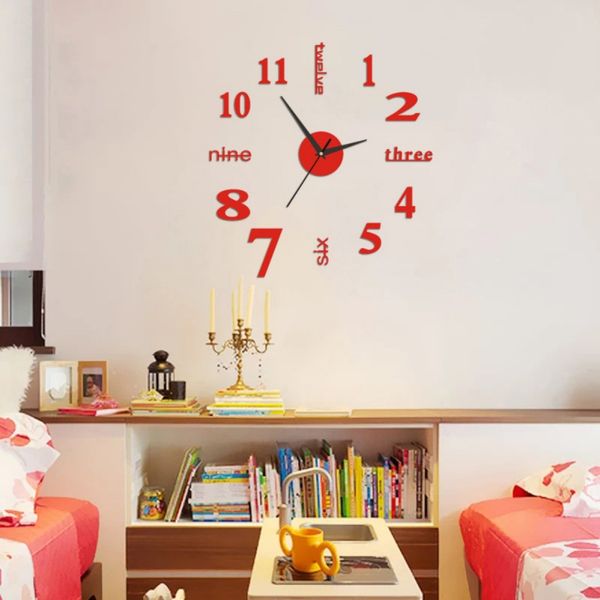 

home,wall sticker/english numbers diy small clock red/modern,decal,wall clock,home & kitchen,roman,diy,mirrors