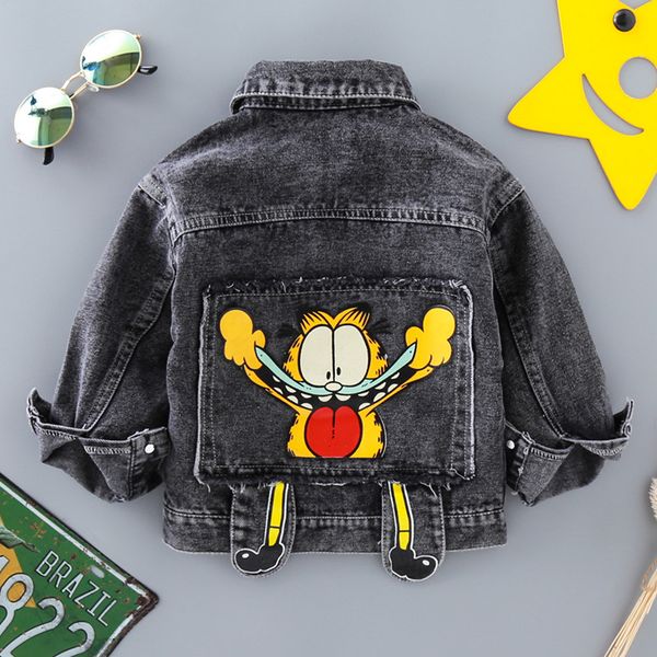 

spring autumn children's denim jacket 2-7y little child jacket 2020 new embroidery denim outerwears for boys & girls, Blue;gray