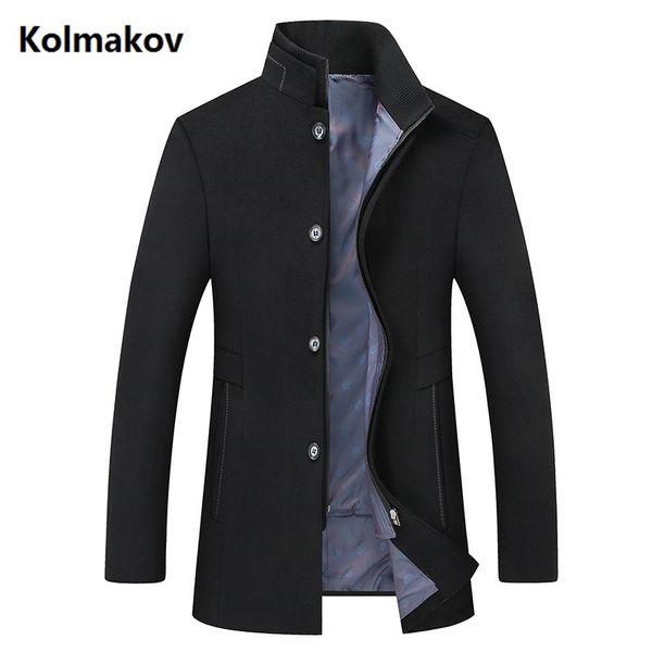 

2019 new arrival winter coat men wool thicked trench coat men,men's business casual wool jackets ,plus-size -6xl, Tan;black