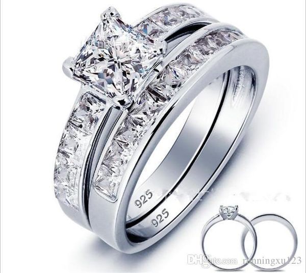 

925 sterling silver wedding ring set for women silver wedding engagement jewelry r209