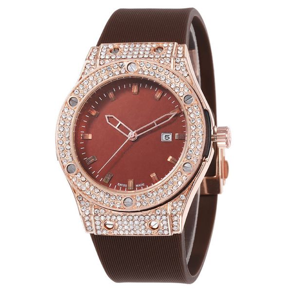 

2020 new men's and women's watches fashion simple trend temperament large dial net red wild watch, Slivery;brown