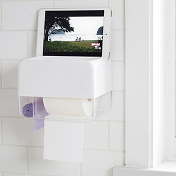 

wall-mounted bathroom tissue dispenser tissue box holder for roll paper towels black white optional mobile phone rack