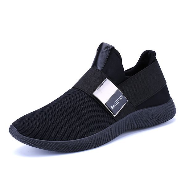 

breathable mens sneaker casual shoes men loafers trainers slip on sport shoes men new fashion man footwear chaussure homme, Black