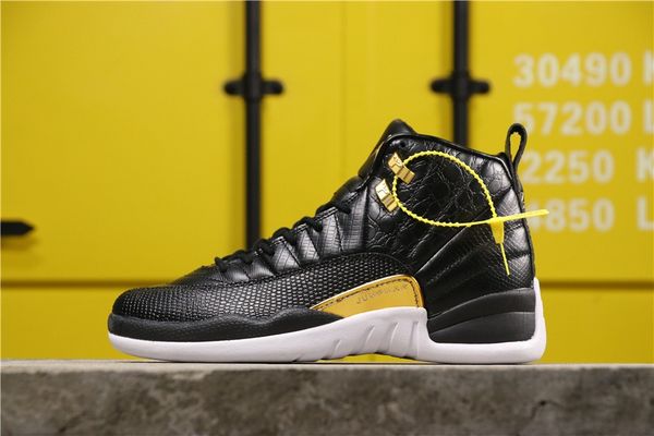 

aj 12 j12 12s midnight black black gold snake pattern ao6068-007 jumpman 2019 men sports basketball shoe mens sneakers shoes wom