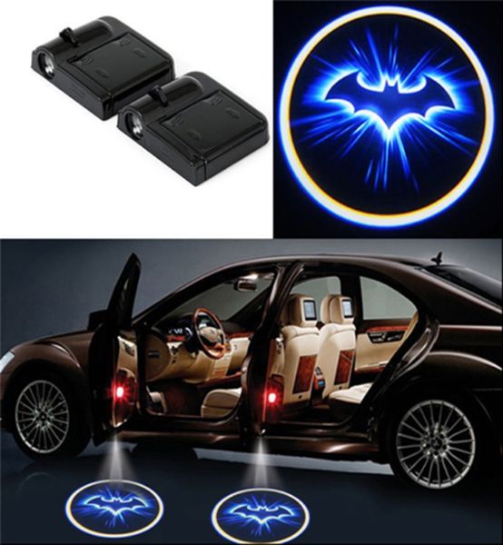 New Wireless Car Door Welcome Light No Drill Type Cool Bat Logo Lights Led Laser Shadow Projector Lamp For Most Cars Car Interior Hanging Car Interior