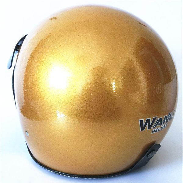 

wanli brands 3/4 motorcycle open face helmet with solid color (arab local gold, large) with inner dark lens