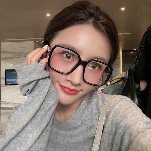 

a2d2n xiaoxiangjia plain women's anti-blue-ray frame li nian black coarse frame plain-looking artifact can be equipped with myopia myop, Silver