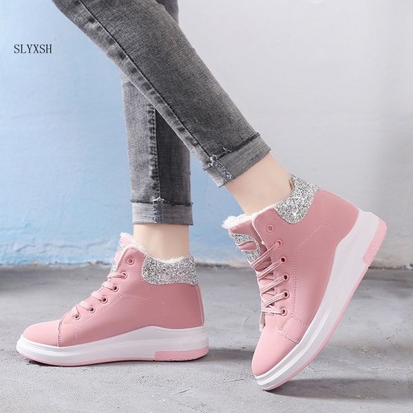 

women boots warm winter boots female casual women shoes suede ankle botas mujer flat plush insole snows ladies shoes, Black