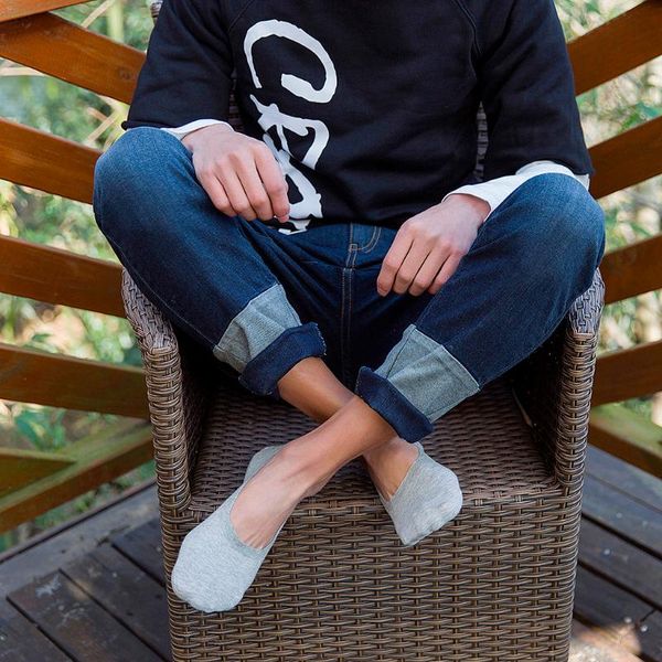 

jaycosin socks cotton 6 pair of fashion man antiskid invisible low cut socks anti-slip toe ankle sock breathable comfortable, Black