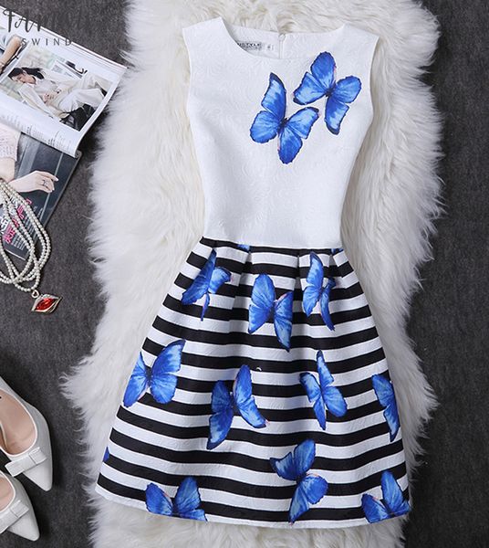 

women's spring summer vintage print vest slim dress party cute women princess office dresses vestidos clothing clothes, Black;gray