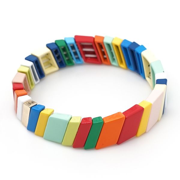 

2020 ins trendy women bangles boho tribe charm bangle colorful baking varnish woman and bangles jewelry, Black
