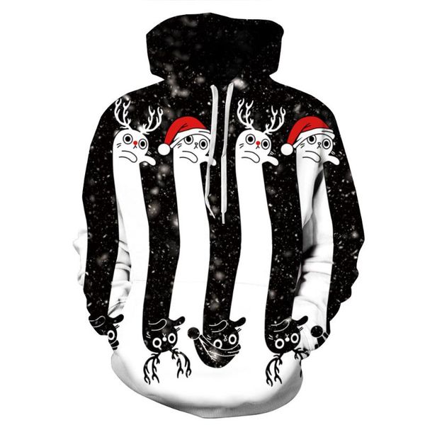 

2020 men christmas fashion comfortable 3d hoodie kawaii monster harajuku autumn boy hooded sweatshirt good print clothing, Black